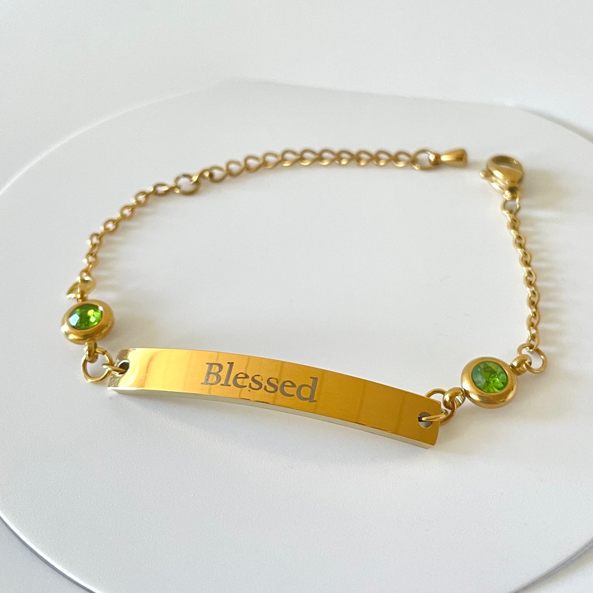 Birthstone Bar Bracelet BYENCEE