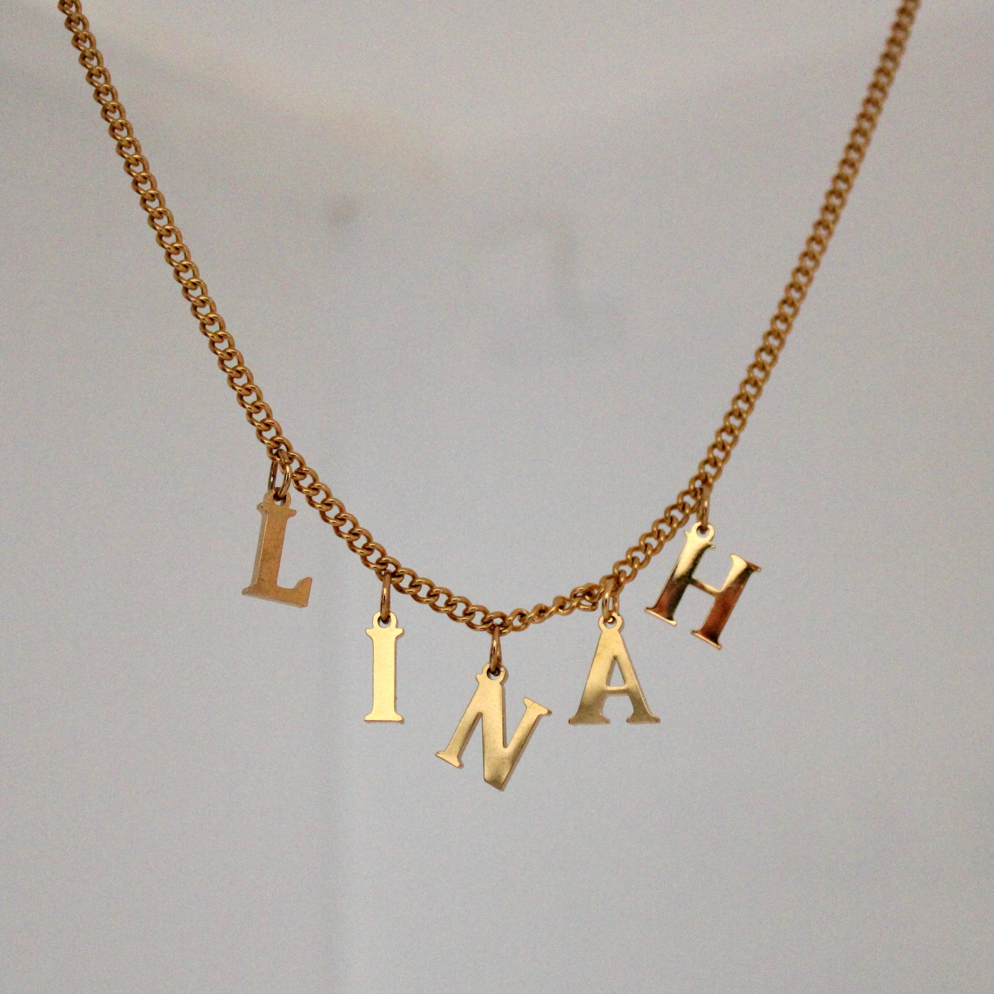 24K Gold Pretty Little Things Inside My Name Necklace Caroline For