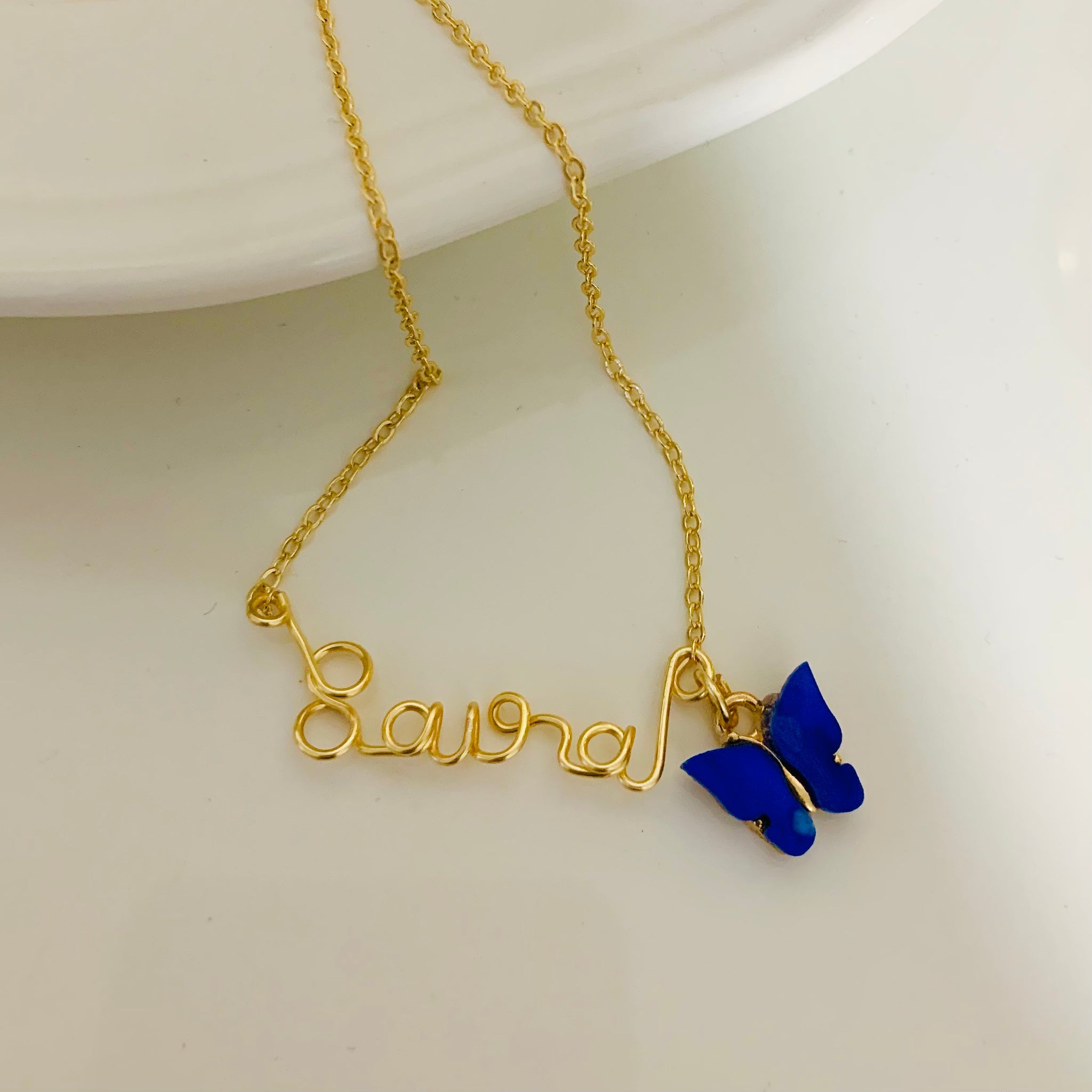 G- Custom Buttterfly Charm Necklace