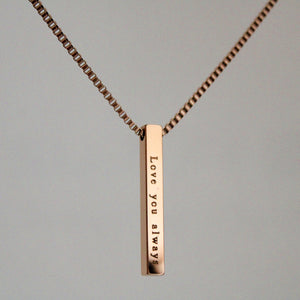 Couples Box Bar Necklace (2 piece)